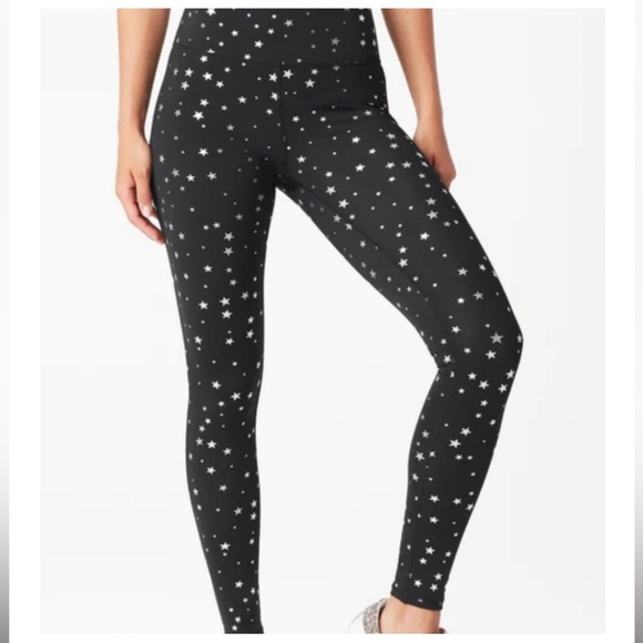 Terez Athletic Tights, X-Small, NWT, Black with Silver Stars. - Picture 4 of 4